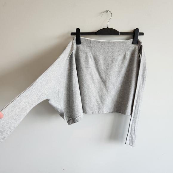Aritzia Wilfred Wool Cashmere Grey Skirt Old Money Academia Prep Preppy Size 10 - Picture 7 of 13